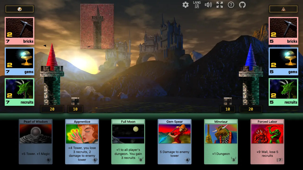 Arcomage HD gameplay screenshot