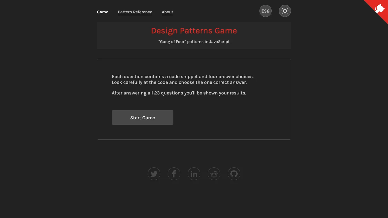 Design Patterns Game gameplay screenshot