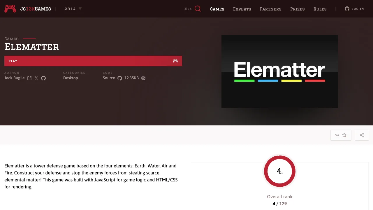 Elematter Js13k gameplay screenshot