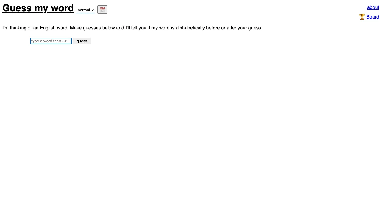Guess My Word gameplay screenshot
