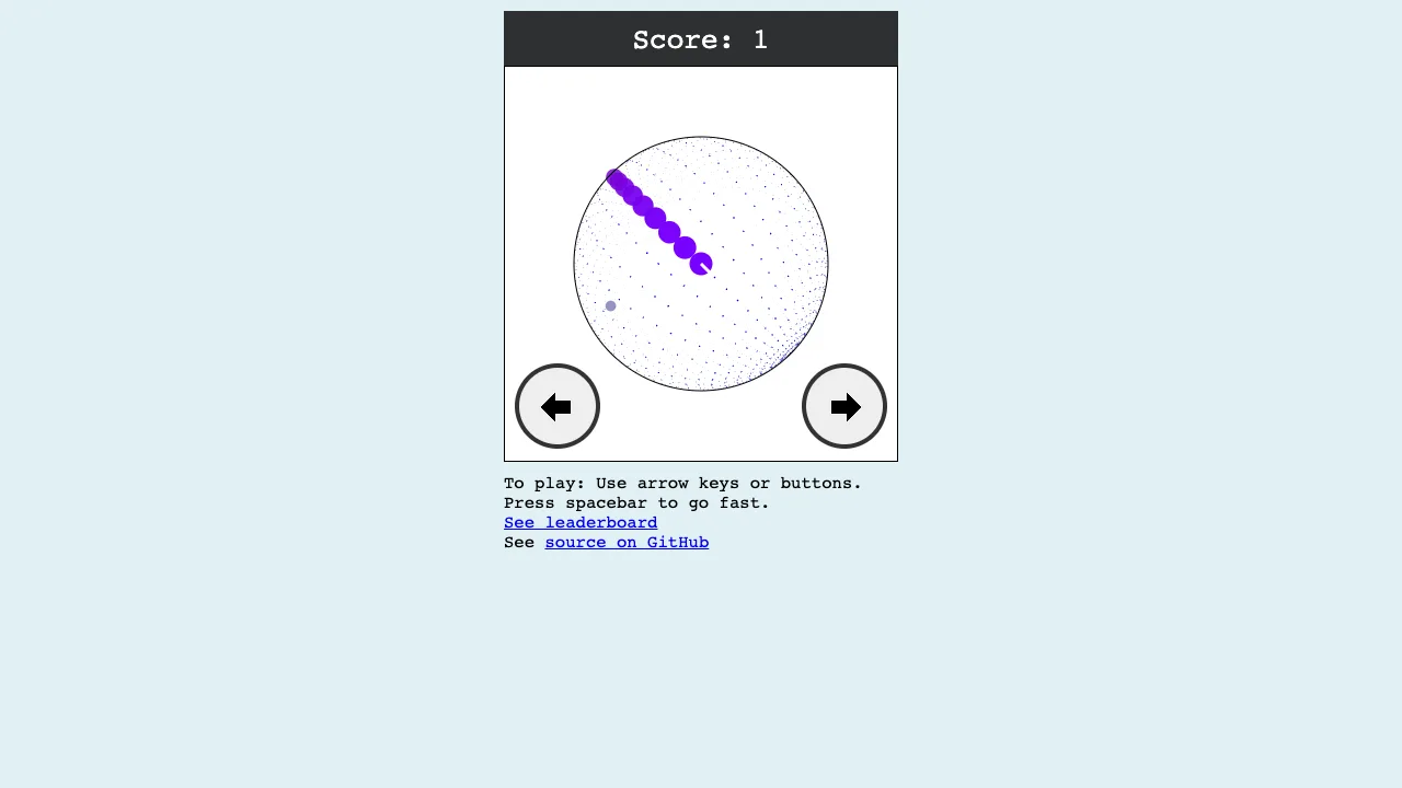 SphericalSnake gameplay screenshot
