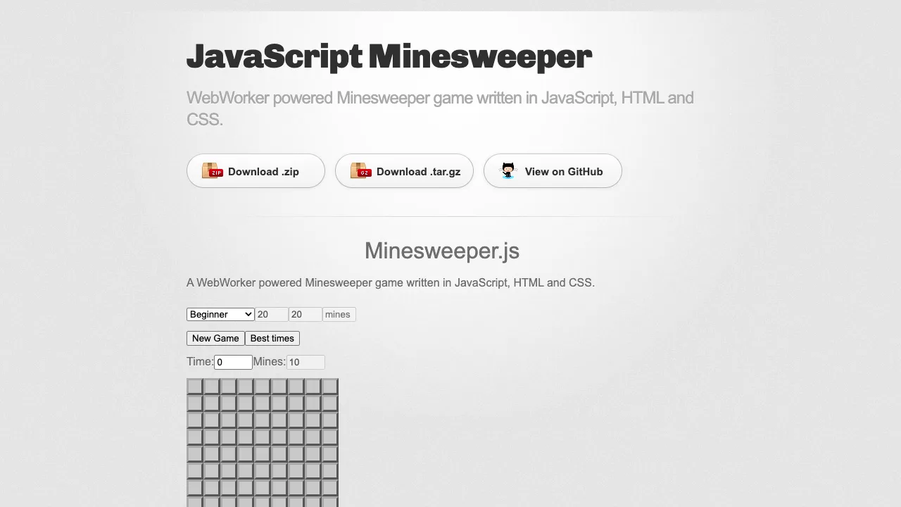Minesweeper gameplay screenshot