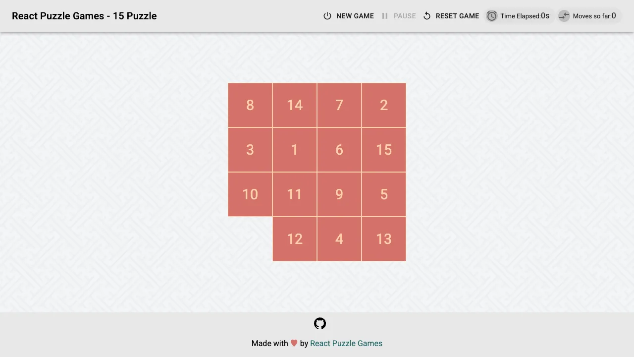 15 Puzzle gameplay screenshot