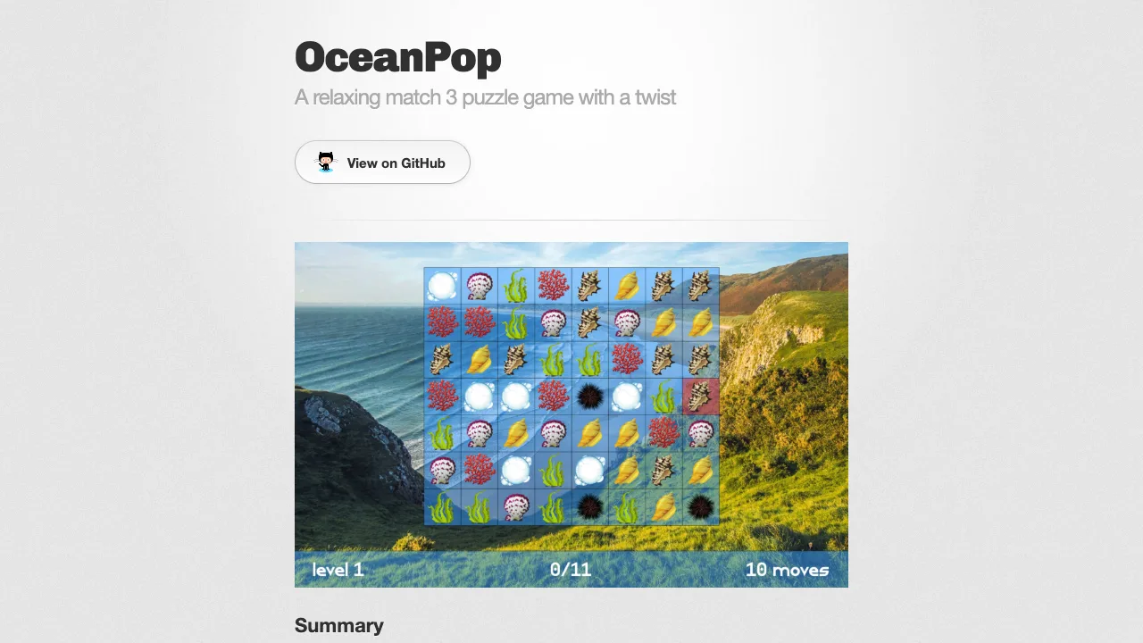 Oceanpop gameplay screenshot