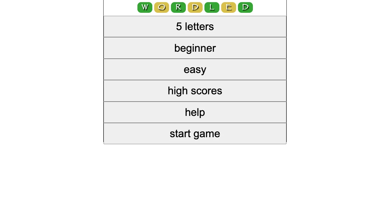 Wordled gameplay screenshot