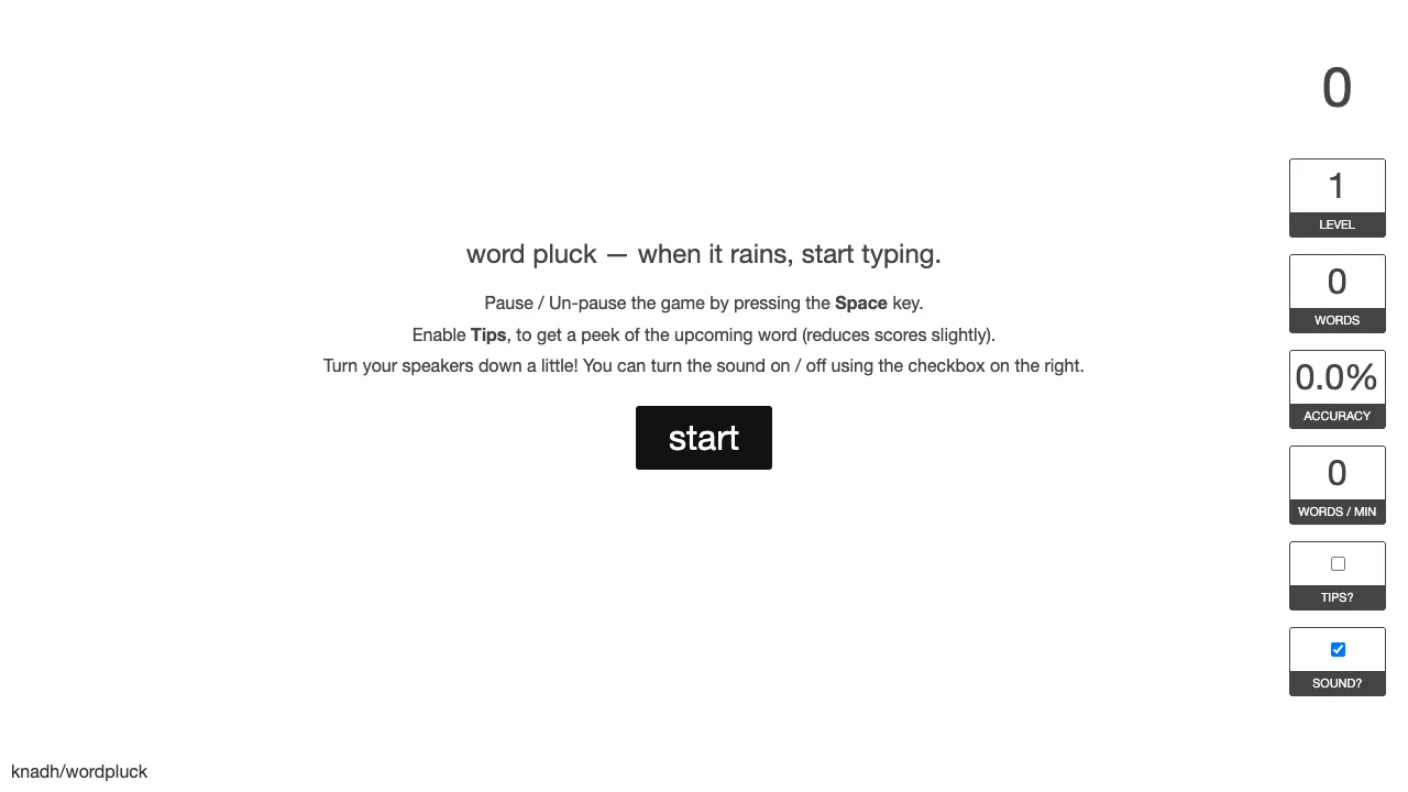 Wordpluck gameplay screenshot